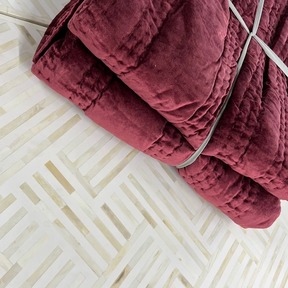 Anthropologie Wine Red Quilted Comforter. This is the comforter only.